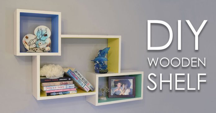 DIY Colorful Rectangular Wooden Wall Shelf 0000000