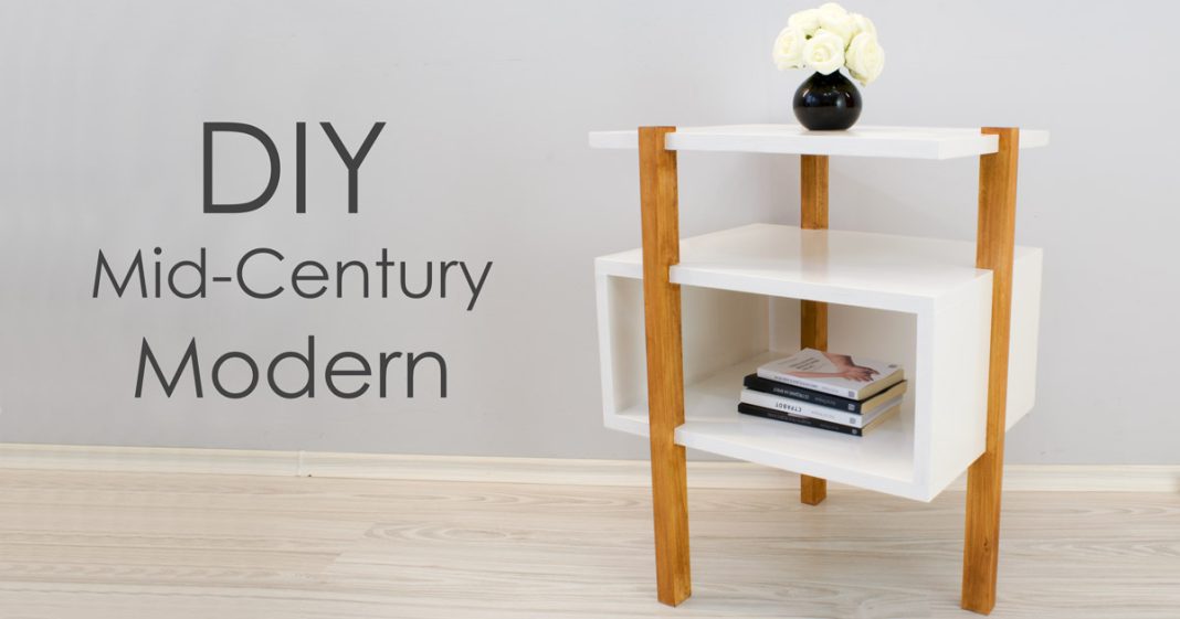 DIY Mid-Century Modern Side Table End Table Featured