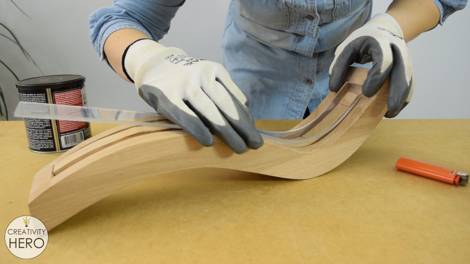 How to Bend Acrylic and Make Amazing Shapes 15 - Curved wood and acrylic LED desk lamp with concrete base